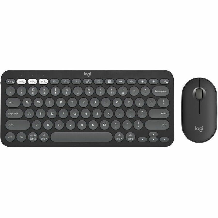 Logitech Pebble 2 Combo, Wireless Keyboard and Mouse, Quiet and Portable, Customizable, Logi Bolt, Tonal Graphite — 920-012061