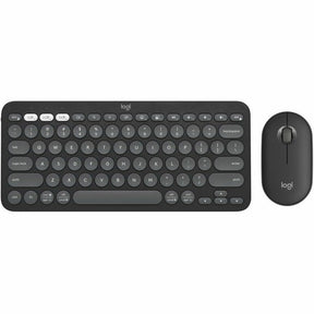 Logitech Pebble 2 Combo, Wireless Keyboard and Mouse, Quiet and Portable, Customizable, Logi Bolt, Tonal Graphite — 920-012061