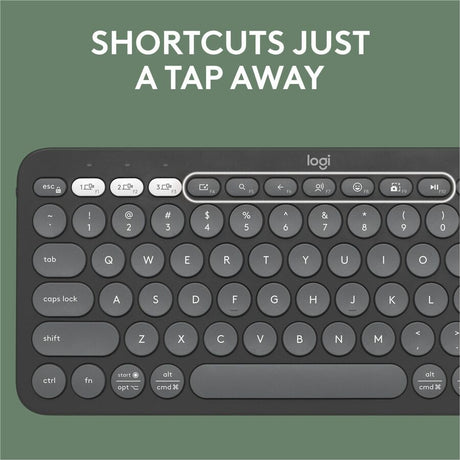 Logitech Pebble 2 Combo, Wireless Keyboard and Mouse, Quiet and Portable, Customizable, Logi Bolt, Tonal Graphite — 920-012061