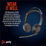 Poly Blackwire 5220 Stereo USB-C Headset + 3.5mm Plug + USB-C/A Adapter — 8X231AA