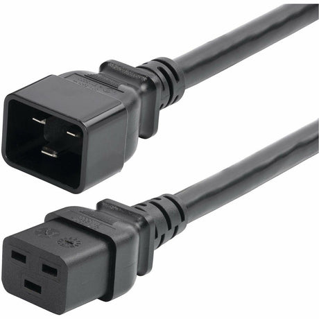 StarTech.com 2ft (60cm) Heavy Duty Extension Cord, IEC 60320 C19 to C20 Black Extension Cord, 20A 250V, 12AWG, UL Listed — BA16-2200-POWER-CORD