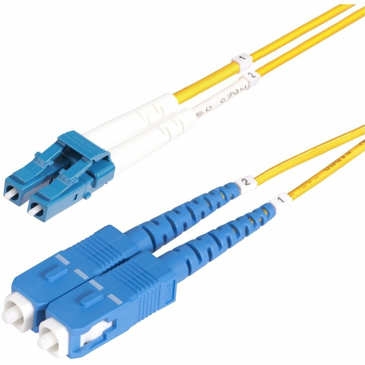 StarTech.com 50m (164ft) LC to SC (UPC) OS2 Single Mode Duplex Fiber Optic Cable, 9/125, 100G, Low Insertion Loss, LSZH Fiber Jumper Cord — SMLCSC-OS2-50M