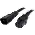 StarTech.com 6ft (1.8m) Heavy Duty Extension Cord, IEC C14 to IEC C15 Black Extension Cord, 15A 250V, 14AWG, Heavy Gauge Power Cable — PXTC14C156