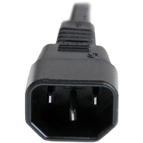 StarTech.com 6ft (1.8m) Heavy Duty Extension Cord, IEC C14 to IEC C15 Black Extension Cord, 15A 250V, 14AWG, Heavy Gauge Power Cable — PXTC14C156