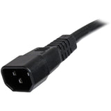 StarTech.com 6ft (1.8m) Heavy Duty Extension Cord, IEC C14 to IEC C15 Black Extension Cord, 15A 250V, 14AWG, Heavy Gauge Power Cable — PXTC14C156