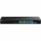 TRENDnet 18-Port Gigabit High Power Poe+ Switch; 16 X Gigabit Poe+ Ports; 2 X Shared Gigabit Ports; 36Gbps Switching Capacity; 440W PoE Power Budget; TPE-TG182F