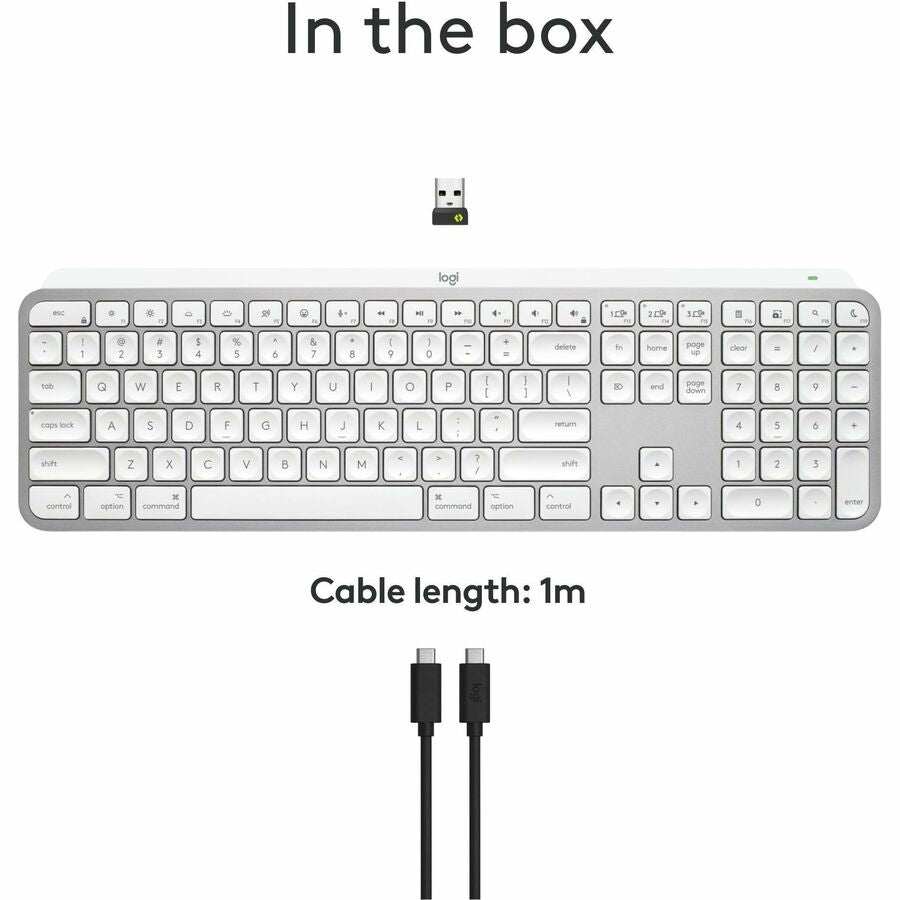Logitech MX Keys S for Mac, Wireless Keyboard, Fluid, Precise Laptop-Like Typing, Programmable Keys, Backlit, Bluetooth, Pale Grey — 920-011622