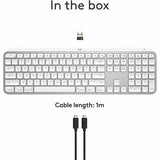 Logitech MX Keys S for Mac, Wireless Keyboard, Fluid, Precise Laptop-Like Typing, Programmable Keys, Backlit, Bluetooth, Pale Grey — 920-011622