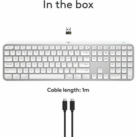 Logitech MX Keys S for Mac, Wireless Keyboard, Fluid, Precise Laptop-Like Typing, Programmable Keys, Backlit, Bluetooth, Pale Grey — 920-011622