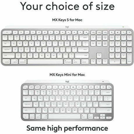 Logitech MX Keys S for Mac, Wireless Keyboard, Fluid, Precise Laptop-Like Typing, Programmable Keys, Backlit, Bluetooth, Pale Grey — 920-011622
