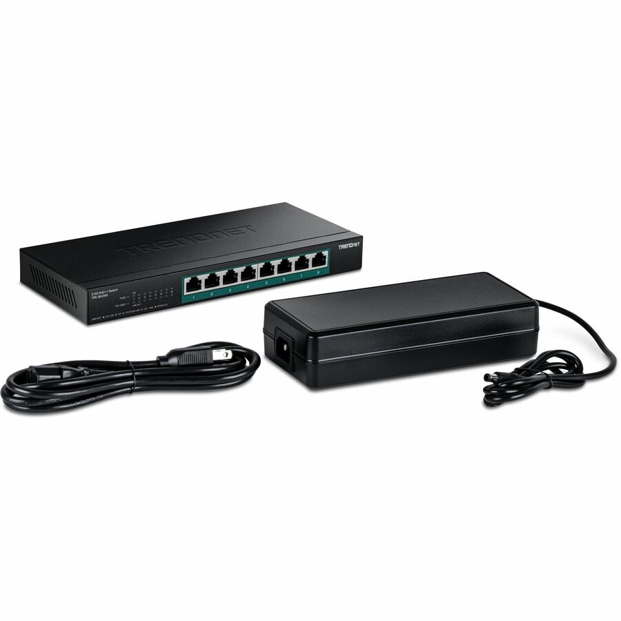 TRENDnet 8-Port 2.5G PoE++ Switch, TPE-BG380, 8 x 2.5 GB PoE++ Ports, 230W PoE Power Budget, 40Gbps Switching Capacity, NDAA + TAA Compliant, Lifetime TRENDnet Protection