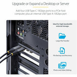 StarTech.com 5-Port USB PCIe Card, USB 3.2 10Gbps, PCI Express Card with 4x USB-C Ports, 1x USB-A Internal Port — PS4C3IA3-USB-C-CARD