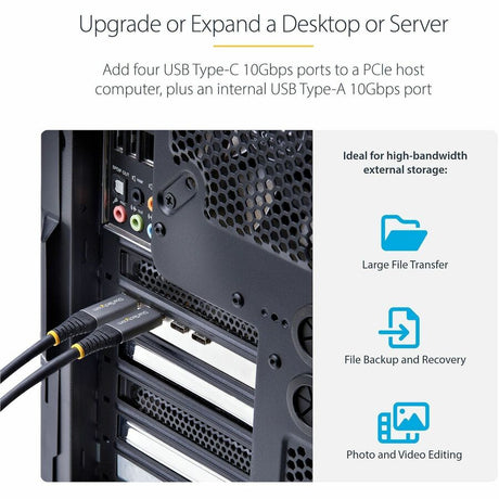 StarTech.com 5-Port USB PCIe Card, USB 3.2 10Gbps, PCI Express Card with 4x USB-C Ports, 1x USB-A Internal Port — PS4C3IA3-USB-C-CARD
