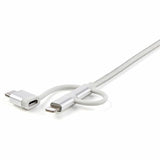 StarTech.com 6ft (1.8m) USB Multi-Charging Cable, USB-A to Lightning/USB-C/Micro-USB, Apple MFi Certified, Braided Nylon Jacket; USB 3-in-1 Charger Cable/Cord — LTCUB6GR
