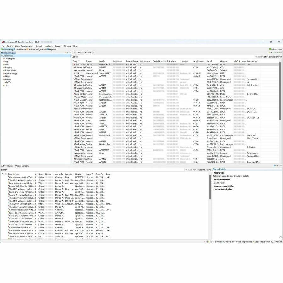 Appliance, EcoStruxure IT Data Center Expert, basic, up to 525 devices, up to 15 surveillance cameras, remote monitoring, management — AP9465