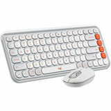 Logitech POP ICON COMBO, Bluetooth Keyboard and Mouse Combo, Comfortable Typing, Programmable Keys and Buttons, Quiet Clicks (Off-white & Orange) — 920-013104