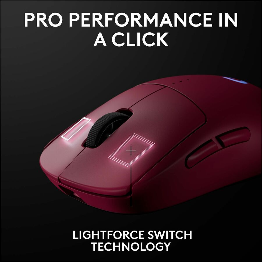 Logitech G PRO 2 LIGHTSPEED Wireless Gaming Mouse, Right- or Left-Handed Mouse with up to 4 Customizable and Switchable Magnetic Side Buttons, 32k DPI Sensor, USB-C Charging, for PC/Mac - Magenta — 910-007291