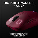 Logitech G PRO 2 LIGHTSPEED Wireless Gaming Mouse, Right- or Left-Handed Mouse with up to 4 Customizable and Switchable Magnetic Side Buttons, 32k DPI Sensor, USB-C Charging, for PC/Mac - Magenta — 910-007291