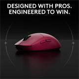Logitech G PRO 2 LIGHTSPEED Wireless Gaming Mouse, Right- or Left-Handed Mouse with up to 4 Customizable and Switchable Magnetic Side Buttons, 32k DPI Sensor, USB-C Charging, for PC/Mac - Magenta — 910-007291