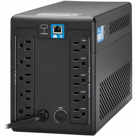 Eaton Tripp Lite Series 750VA 500W 120V Line-Interactive Cloud-Connected UPS with Remote Monitoring - 10 NEMA 5-15R Outlets (5 Surge + 5 Surge and Battery Backup), LCD, 5-15P Plug, Tower — SMART750LCDTNC