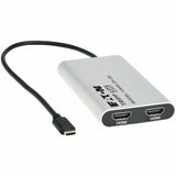 Eaton Tripp Lite Series USB-C Adapter, Dual Display - 4K 60 Hz HDMI, 100W PD Passthrough, Silver, TAA — U444-2H-DL