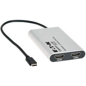 Eaton Tripp Lite Series USB-C Adapter, Dual Display - 4K 60 Hz HDMI, 100W PD Passthrough, Silver, TAA — U444-2H-DL