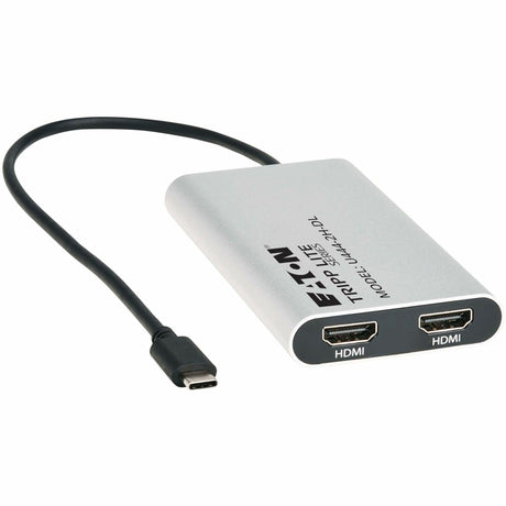 Eaton Tripp Lite Series USB-C Adapter, Dual Display - 4K 60 Hz HDMI, 100W PD Passthrough, Silver, TAA — U444-2H-DL