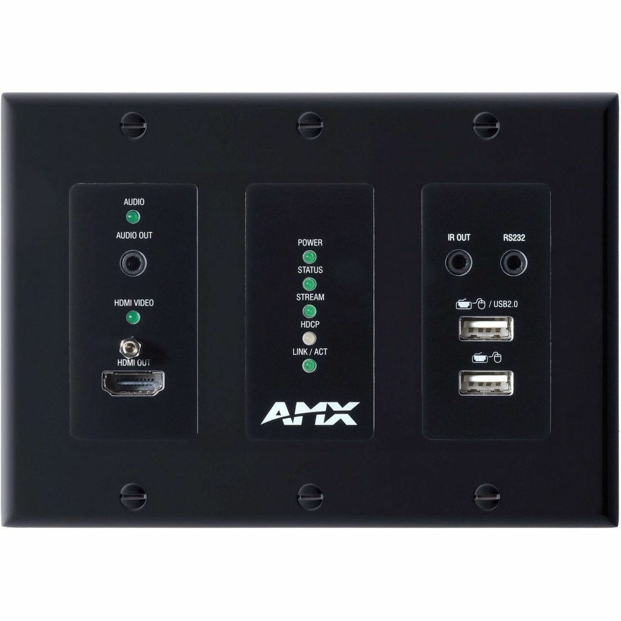 AMX 4K60 MWC/Dante AV-A Decoder Wallplate — AMX-N26D013