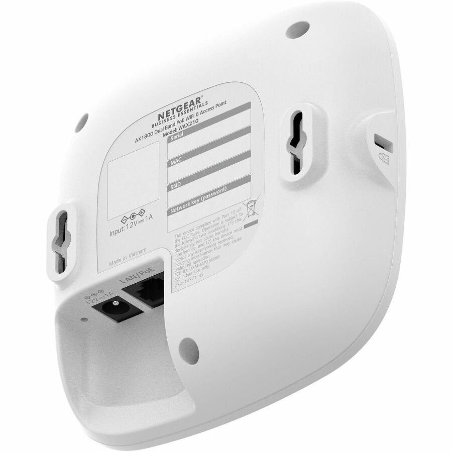 Netgear WAX210 Dual Band Wi-Fi 6 IEEE 802.11 a/b/g/n/ac/ax/e 1.80 Gbit/s Wireless Access Point - Indoor — WAX210-100NAS