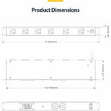 StarTech.com 8-Outlet Horizontal Rack Mount PDU, 1U Server Power Distribution Strip w/Surge Protector, 125V/15A, 8ft/2.4m Power Cord, TAA — 8NM8-RACK-MOUNT-PDU