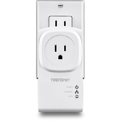 TRENDnet Powerline 500 AV Nano Adapter Kit With Built-In Outlet, Power Outlet Pass-Through, Includes 2 x TPL-407E Adapters, Plug & Play, Ideal For Smart TVs, Gaming, White, TPL-407E2K