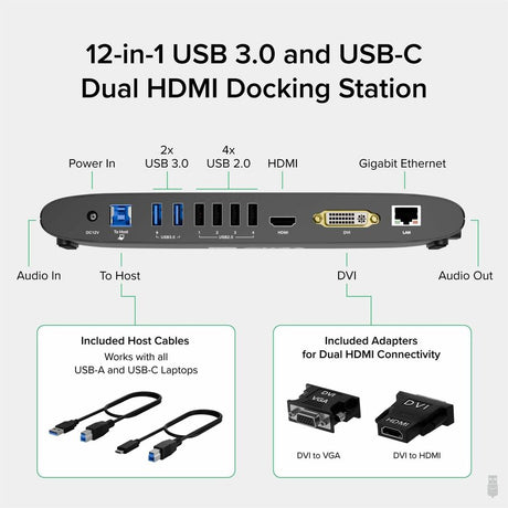 Plugable USB 3.0 Universal Laptop Docking Station for Windows and Mac — UD-3900H