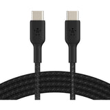 Belkin 60W USB-C to USB-C Cable - 480 Mbps - Nylon, Braided - M/M - 2m/6.6ft - Black — CAB004bt2MBK