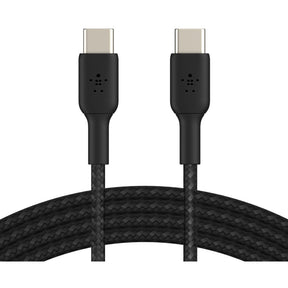Belkin 60W USB-C to USB-C Cable - 480 Mbps - Nylon, Braided - M/M - 2m/6.6ft - Black — CAB004bt2MBK