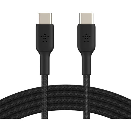 Belkin 60W USB-C to USB-C Cable - 480 Mbps - Nylon, Braided - M/M - 2m/6.6ft - Black — CAB004bt2MBK