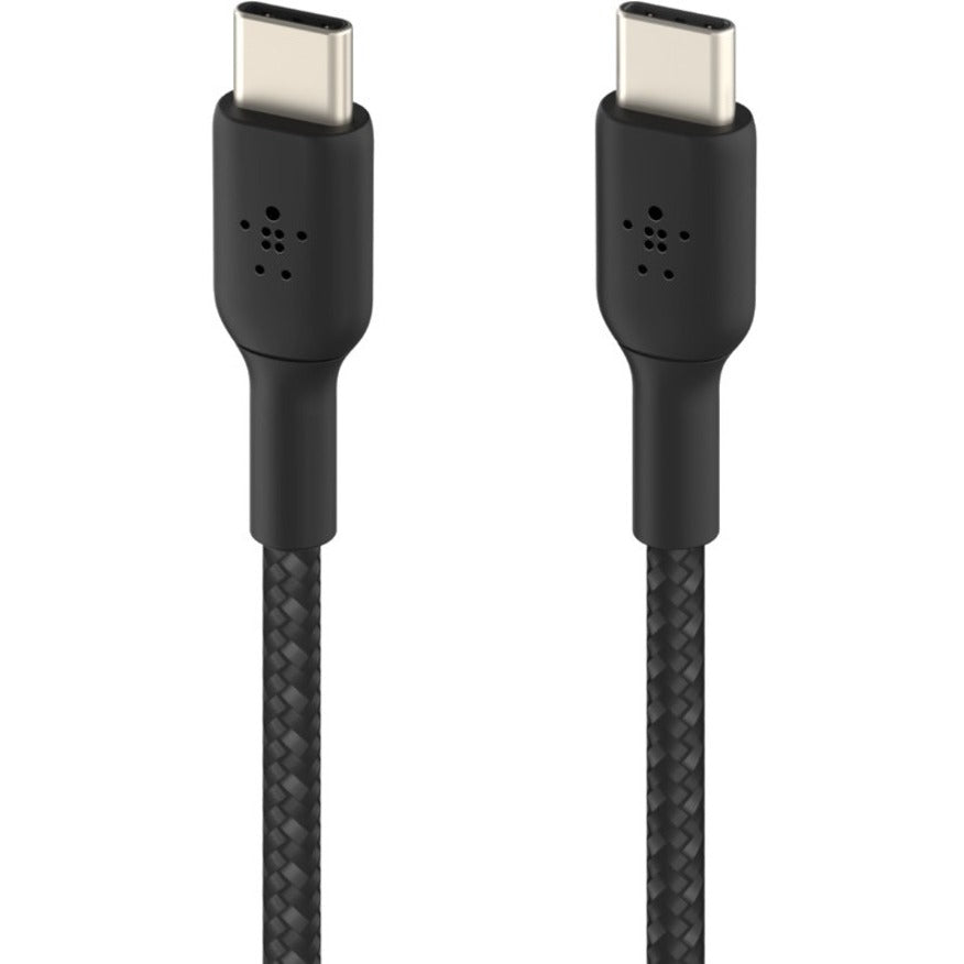 Belkin 60W USB-C to USB-C Cable - 480 Mbps - Nylon, Braided - M/M - 2m/6.6ft - Black — CAB004bt2MBK