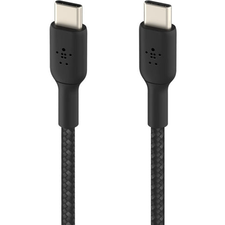 Belkin 60W USB-C to USB-C Cable - 480 Mbps - Nylon, Braided - M/M - 2m/6.6ft - Black — CAB004bt2MBK