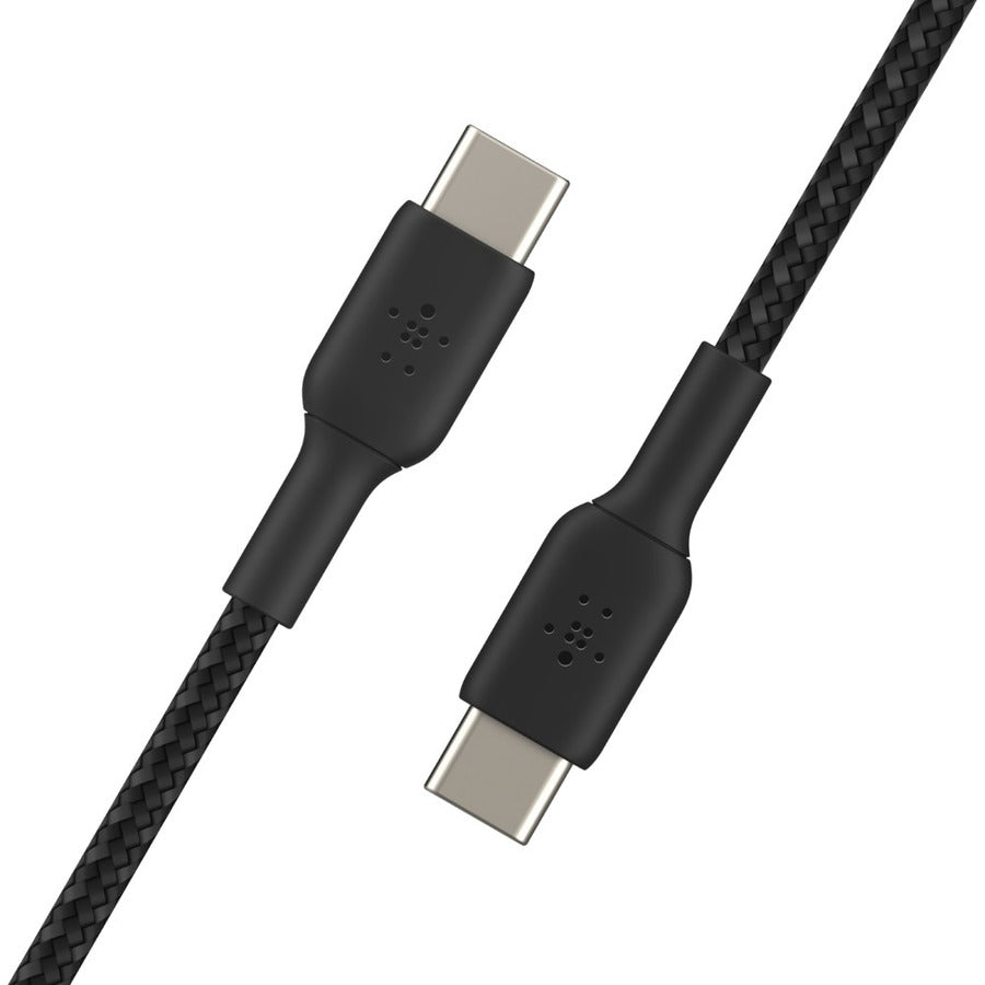 Belkin 60W USB-C to USB-C Cable - 480 Mbps - Nylon, Braided - M/M - 2m/6.6ft - Black — CAB004bt2MBK