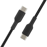Belkin 60W USB-C to USB-C Cable - 480 Mbps - Nylon, Braided - M/M - 2m/6.6ft - Black — CAB004bt2MBK