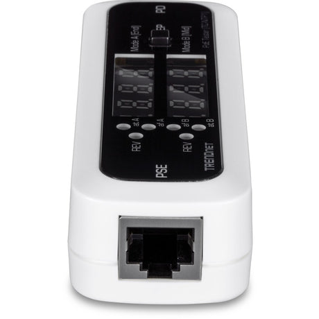 TRENDnet Inline PoE Tester, TC-NTP1, Tests 4PPoE, PoE+, PoE & Passive PoE Technology, Wattage, Voltage, Amperage, Polarity, LED Display, Battery-Free, Troubleshoot PoE Issues, IEEE 802.3af/at/bt — TC-NTP1