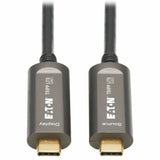 Eaton Tripp Lite Series USB-C to USB-C Plenum-Rated Fiber Active Optical Cable (AOC) - 4K 60 Hz, HDR, 4:4:4, M/M, Black, 15 m (49 ft.), Video-Only — U420F-15M-V