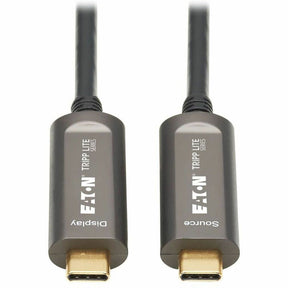 Eaton Tripp Lite Series USB-C to USB-C Plenum-Rated Fiber Active Optical Cable (AOC) - 4K 60 Hz, HDR, 4:4:4, M/M, Black, 15 m (49 ft.), Video-Only — U420F-15M-V