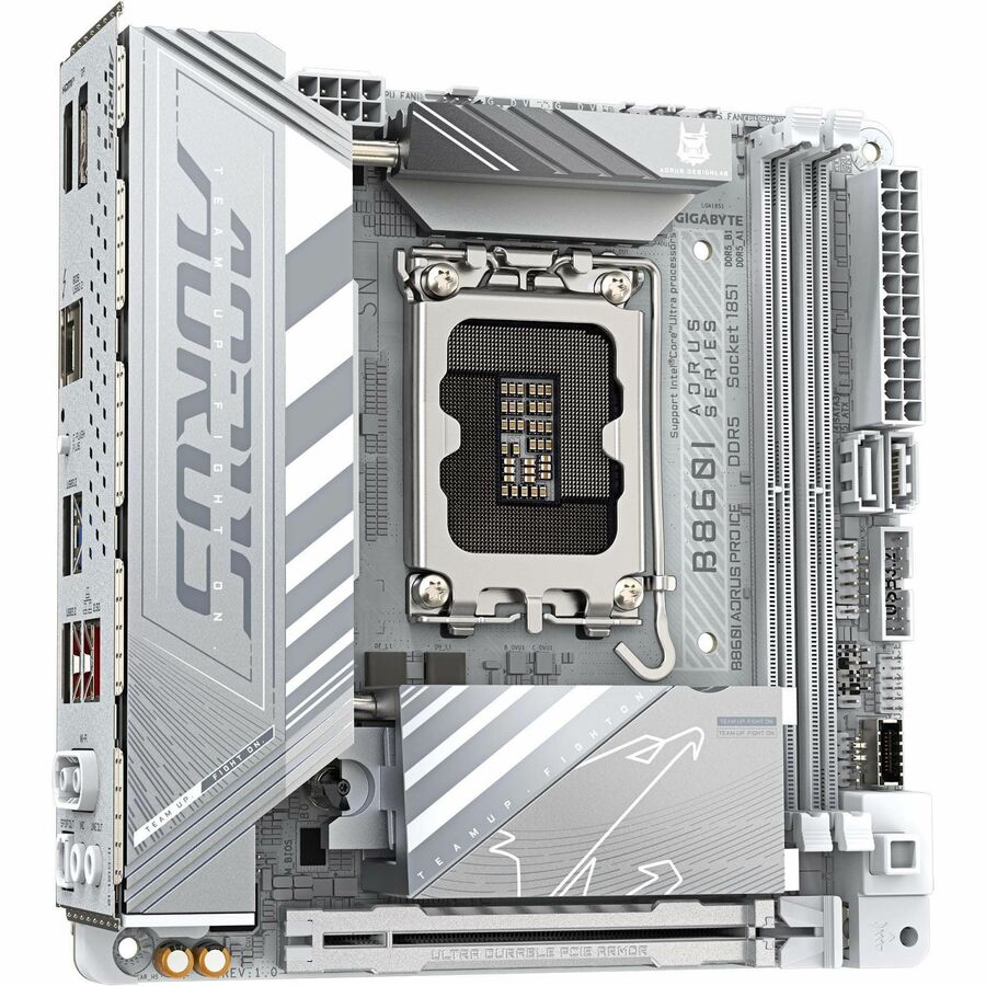 Aorus Ultra Durable B860I AORUS PRO ICE Gaming Desktop Motherboard - Intel B860 Chipset - Socket LGA-1851 - Mini ITX — B860I AORUS PRO ICE