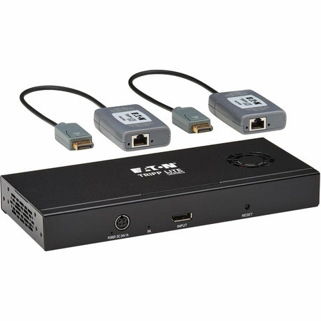 Eaton Tripp Lite Series 2-Port DisplayPort to DisplayPort Splitter/Extender Kit over Cat6, MST Hub, 8K/4K 60 Hz, DP 1.4, Up to 230 ft. (70 m), TAA — B156E-002-8K-K