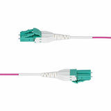 StarTech.com 20m (66ft) LC to LC (UPC) OM4 Multimode Fiber Optic Cable, Erika Violet, 50/125, 100G, Uniboot Fiber Jumper Cord, OFNR Riser — OM4RLCLC20M