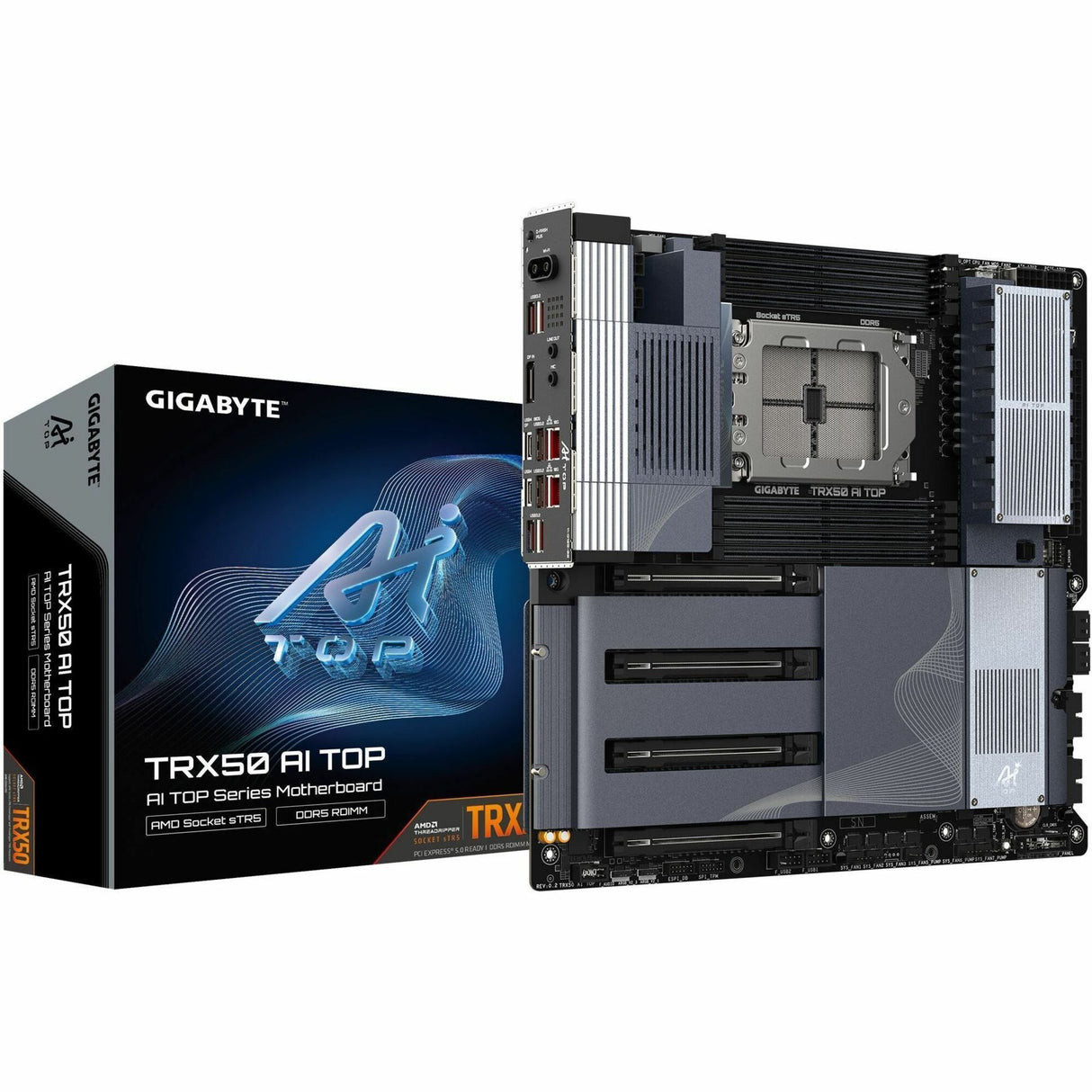 Gigabyte Ultra Durable TRX50 AI TOP Gaming Desktop Motherboard - AMD TRX50 Chipset - Socket sTR5 - Extended ATX — TRX50 AI TOP