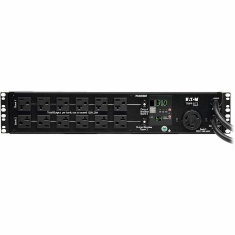 Eaton Tripp Lite Series 2.9kW Single-Phase Local Metered Automatic Transfer Switch PDU, 2 120V L5-30P Inputs, 24 5-15/20R & 1 L5-30R Outputs, 2U, TAA — PDUMH30AT