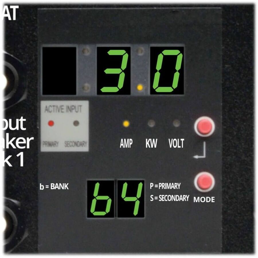 Eaton Tripp Lite Series 2.9kW Single-Phase Local Metered Automatic Transfer Switch PDU, 2 120V L5-30P Inputs, 24 5-15/20R & 1 L5-30R Outputs, 2U, TAA — PDUMH30AT