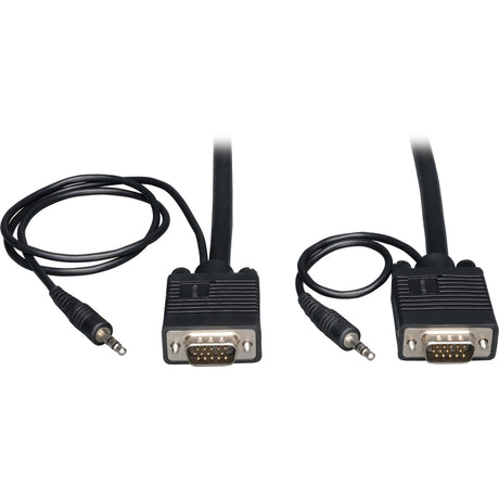 Eaton Tripp Lite Series VGA High-Resolution RGB Coaxial Cable with Audio (HD15 and 3.5mm M/M), 30 ft. (9.14 m) — P504-030