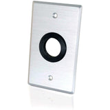 C2G 1in Grommet Cable Pass Through Single Gang Wall Plate - Brushed Aluminum — 40488